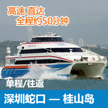 深圳蛇口港直达桂山岛码头往返单程高速船票